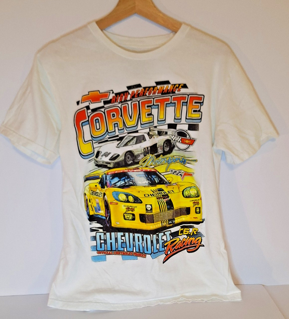 Chemistry T-Shirt Mens Size M White Corvette Racing C6.R Graphic Motorsports Tee